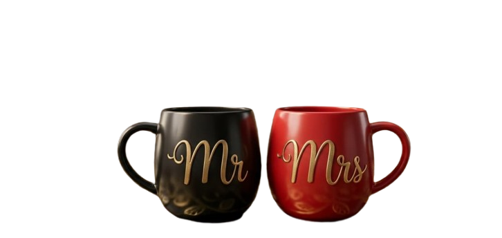 Mr. and Mrs. Ceramic Coffee Mug Set