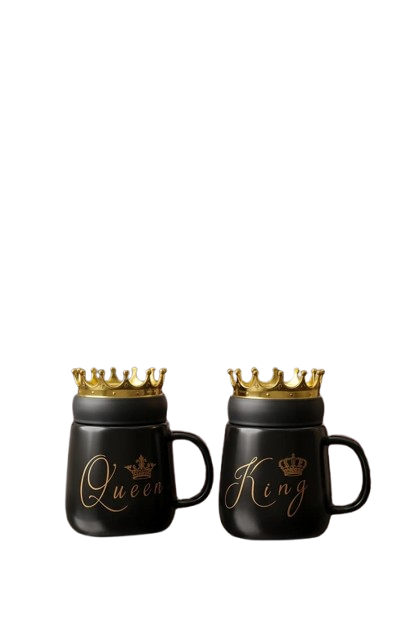 King and Queen Crown Ceramic Mug Set